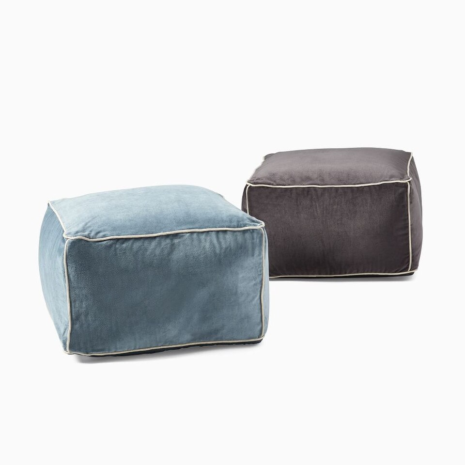 Cotton Velvet Pouf West Elm Australia